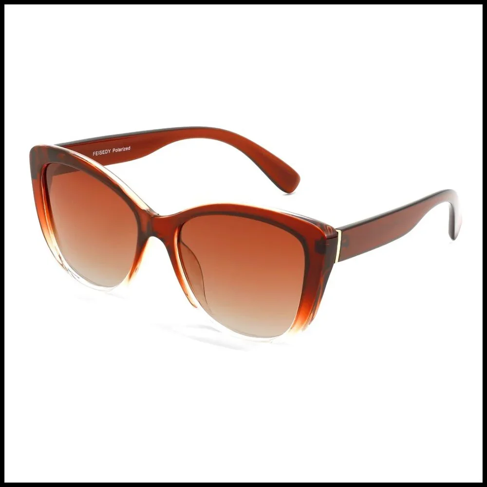 Polarized Cat Eye Sunglasses Vintage Square Frame UV400 Protection